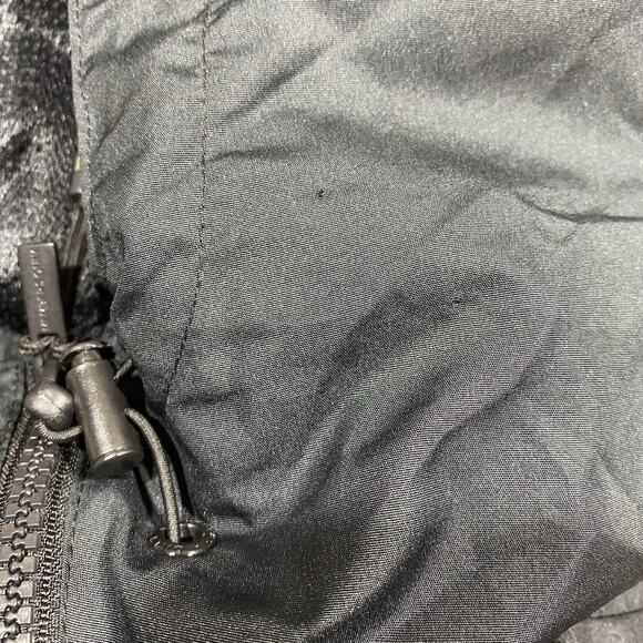 Basquiat Members Only Jacket L Black Hooded Windbreaker Crown Dino Art - Picture 5 of 10